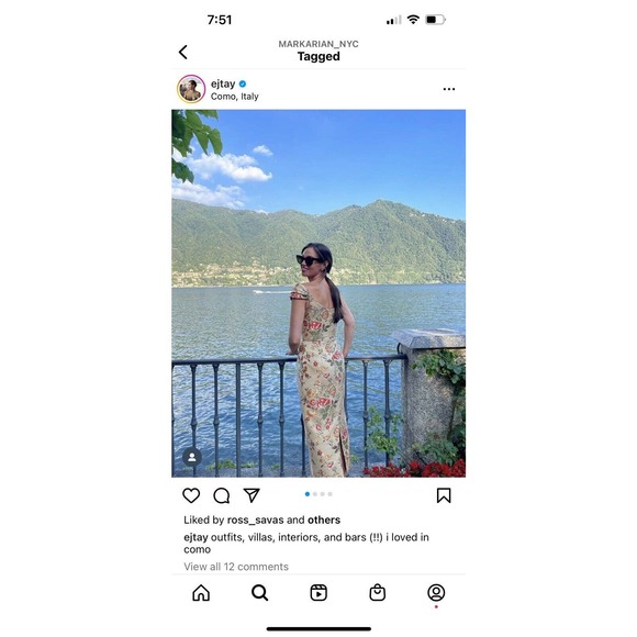 Markarian Apollonia Gold Floral Brocade 8 Dress - Picture 8 of 14